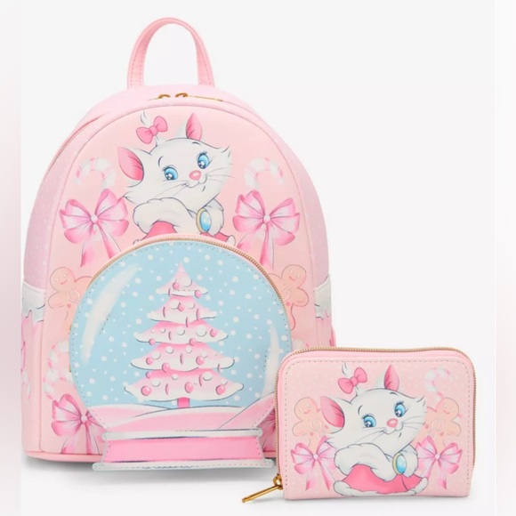 Loungefly Handbags - Loungefly Disney The Aristocats Marie Holiday Mini Backpack & Wallet Combo